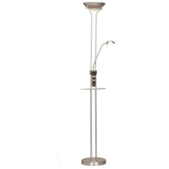 Wonderlamp L&aacute;mpara De Pie Led Con Repisa Olimpia N&iacute;quel (18w+5w)