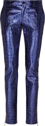 Dolce & Gabbana metallic-finish skinny trousers - men - Cotton/Polyester - 46 - Purple