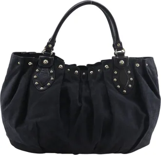 Gucci Gg Canvas Black Gg Canvas Tote Bag (Pre-Owned)