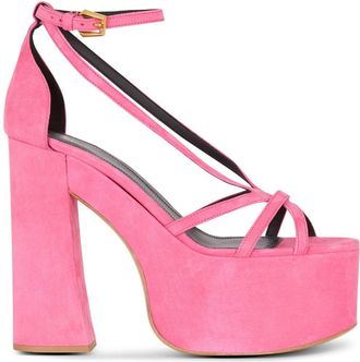 Balmain Cam 160mm suede platform sandals - women - Goat Skin/Leather/Leather - 40 - Pink