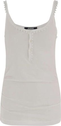 Jacquemus Clavela Tank Top - Dames - Tops zonder mouwen - Wit - XS - Katoen - Tops