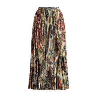 Etro Etro, Midi Skirts, female, Multicolor, Size: M Paisley Print Pleated Skirt