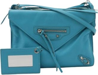 Balenciaga Pre-owned Leather Paper Triple XS 2Way Bag - Dames - Vintage Schoudertas - Blauw - ONE Size - Leer - Vintage