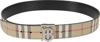 Burberry Tb Buckled Check Belt