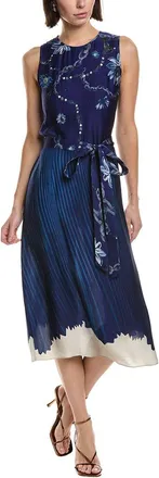 Marchesa Printed Georgette Midi Dress