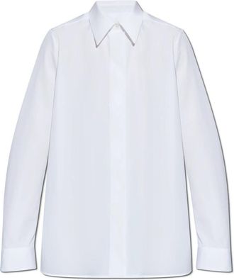 Jil Sander Overhemd met verdekte sluiting - Dames - Overhemden - Wit - XS - Katoen - Overhemden