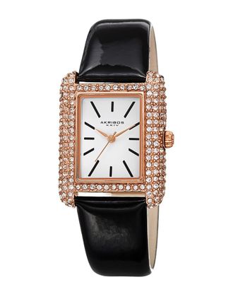 Akribos XXIV Womens Genuine Patent Leather Watch