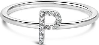 House of Brilliance 10K Gold Diamond Accent Initial A-Z Ring
