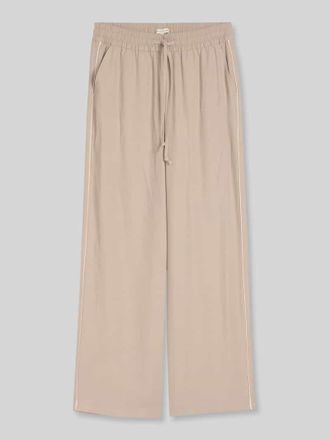 Tom Tailor Wide Leg Hose mit Tunnelzug in Taupe, Gr&ouml;&szlig;e 34/32
