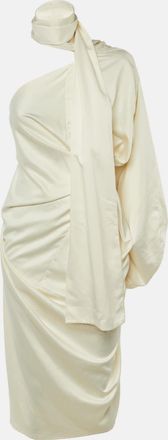 Solace London Ivory Satin Sorina One Shoulder Dress