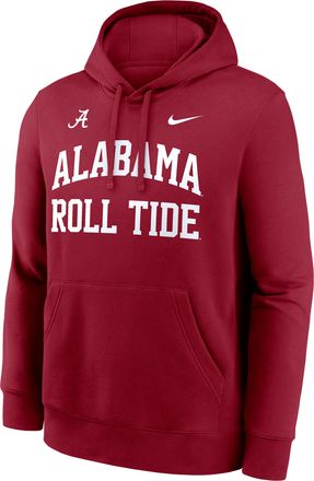 Nike Alabama Primetime Arched Club Nike Mens College Pullover Hoodie in Red | NKDK69WABN-RDL