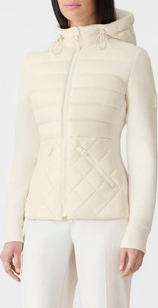 Mackage Agatha Mixed Media Down Jacket in Cream at Nordstrom, Size Medium