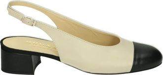 Brunate Beige Sling-back Sandal - Dames - Pumps - Beige - 38 1/2 EU - Leer - Schoenen