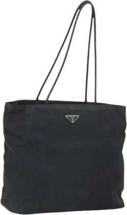 Prada Pre-owned Tote Bags, female, Black, Size: ONE SIZE Pre-owned Vintage Nylon Tote Bag