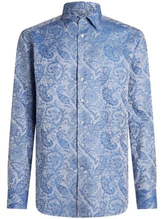 Etro paisley-print cotton shirt - Blue