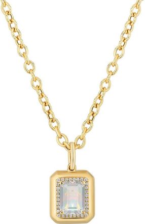 Goshwara Emerald Cut Pendant Necklace in White Opaque at Nordstrom, Size 16