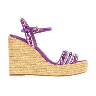 Dolce & Gabbana Schoenen, Dames, Paars, 40 EU, Leer, Stijlvolle Sandalen voor Zomeroutfits