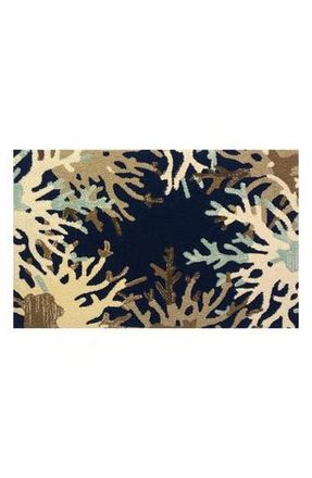 R16 Home Coral Border Indoor/Outdoor Doormat in Indigo Tan at Nordstrom Rack, Size 24X36