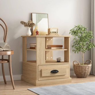 vidaXL Vidaxl - Mesa Auxiliar Madera Contrachapada Roble Sonoma 50x50x60 Cm