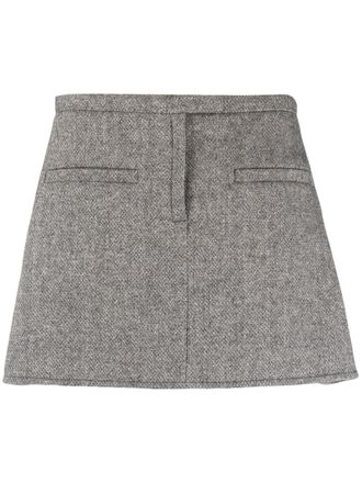 Courr&egrave;ges Minigonna Caviar a trapezio - Nero