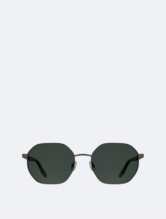 Calvin Klein Mens Metal Modified Rectangle Sunglasses - Black