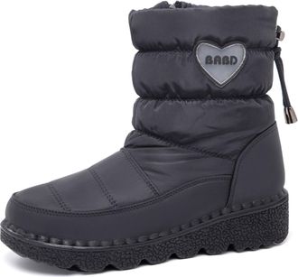 Generic Womens Thermal Winter Boots Waterproof Insulated Mid-Calf Boots With Plush Faux Fur Snow Booties For Cold Weather Outdoor(Gray,4.5 UK)