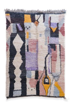 AFK Living Alfombra bereber marroqu&iacute; de pura lana multicolor 180 x 260 cm