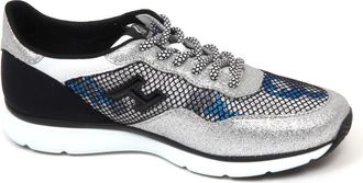 Hogan Glitter Mesh Slip-On Schoen - Dames - Sneakers - Grijs - 39 1/2 EU - Schoenen
