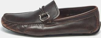 Ferragamo Dark Brown Leather Gancini Loafers