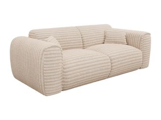 Vente-Unique Sof&aacute; cama de 3 plazas de pana beige POGNIA