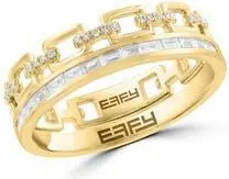 Effy Set of 2 Diamond Band Stackable Rings in Gold at Nordstrom Rack, Size 7