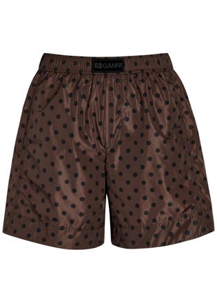 Ganni Polka dot Shell Shorts - Brown - 40 (UK12 / M)