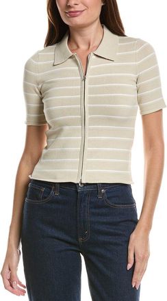 Rag & Bone Leanne Stripe Zip Polo Top