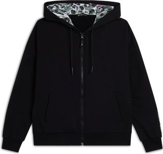 Freddy Felpa donna comfort con zip e cappuccio con interno maculato