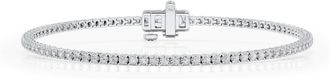 Grown Brilliance 2 Carat Round Lab Grown Diamond Tennis Bracelet in 14K White Gold, Size 7 Inches, F Color, VS2 Clarity