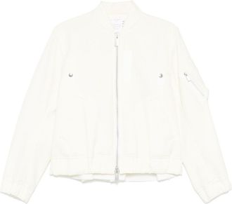 sacai Suiting Bonding Bomberjack - Wit
