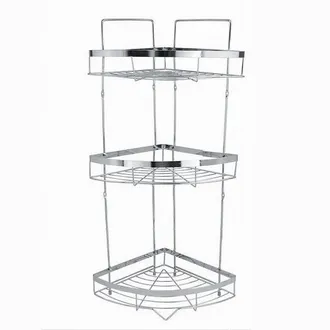 Trade Shop Trade Shop - Mensola Angolare Cromata Per Doccia A 3 Ripiani Piani Organizer Per Bagno 59257