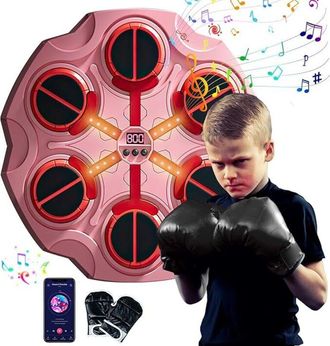 OEM Boxeo Musical, Transductor, Guantes De Boxeo, 3 L&aacute;mparas Led, Bluetooth, Peleas Musicales Inteligentes, Boxeo Infantil Y Adulto, Seis Tops, Rosa