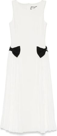 Nissa bow-detail midi dress - women - Elastane/Polyester/Polyester/Elastane - 36 - White