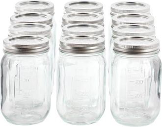 Gibson Home Market Preserves 12 Piece 16 Ounce Glass Canning jars with Lids and Bands in Clear at Nordstrom