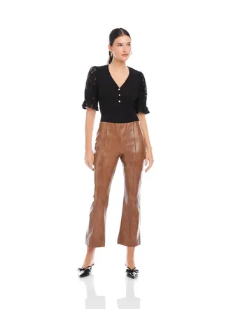 Fifteen Twenty Sigourney Pintuck Pants In Latte