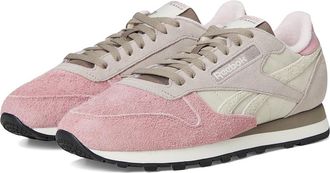 Reebok Lifestyle Classic Leather Shoes Sand/Hazy Grey/Dusty Rose : Mens 10 - Womens 11.5 Medium, Synthetic/Suede/Leather