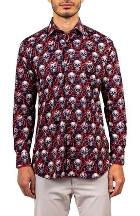 Maceoo Fibonacci Ascension Contemporary Fit Button-Up Shirt in Black at Nordstrom, Size Medium
