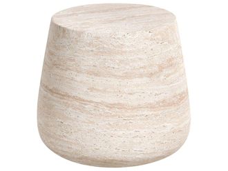 Beliani Mesa auxiliar 46 cm 46 cm efecto travertino