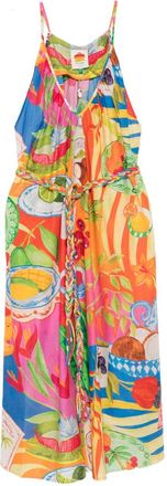 Farm Rio Printed Midi Dress - Womens - Cotton