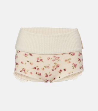 Magda Butrym Floral wool, silk, and cashmere shorts