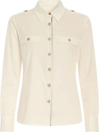 Fracomina White Stretch Poplin Shirt Chic Style
