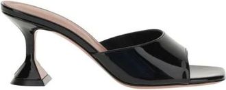Amina Muaddi Heeled Mules, female, Black, 2 UK, Geometric Heel Patent Leather Mules
