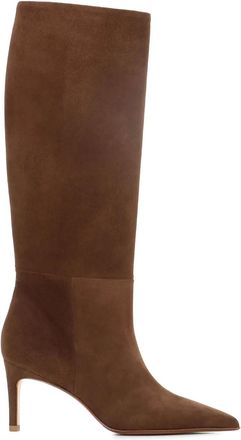 Sergio Levantesi 80mm pointed-toe suede boots - women - Suede/Leather/Leather/Rubber - 38.5 - Brown