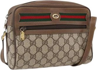 Gucci Pre-owned Vintage GG Canvas Schoudertas - Dames - Vintage Schoudertas - Beige - ONE Size - Leer - Vintage